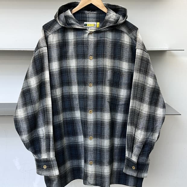 나일스 인디아 메이드 타탄 체크 후드 셔츠