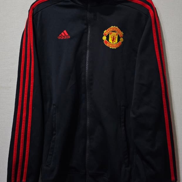 아디다스 맨유 검빨 트랙탑 저지 져지집업 90/S