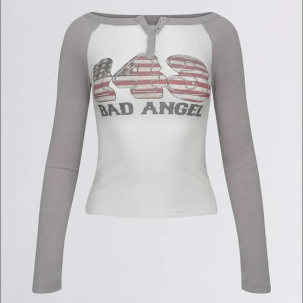 스컬프터 Flag Raglan T-shirt  긴팔티셔츠 탑 그레이나그랑