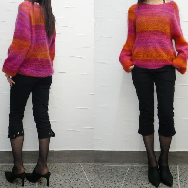 Pink orange balloon knit