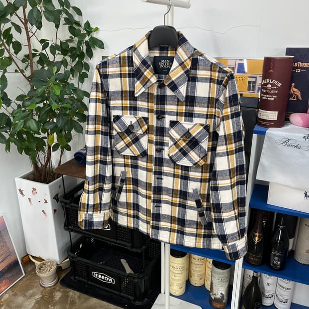 맨온더분 체크 울자켓 M