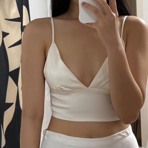 Zara 자라 새틴 브라렛 탑(화이트, 블랙)