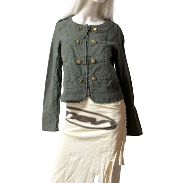 빈티지 카키 나폴레옹 자켓