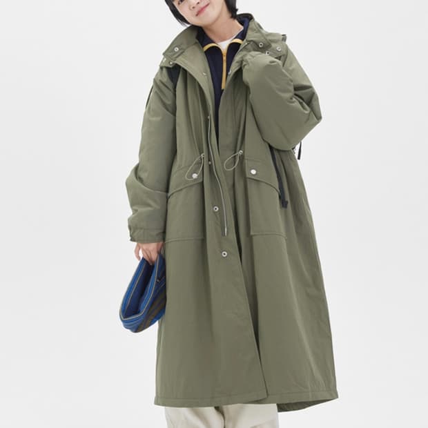 바온 야상 패팅 자켓_카키