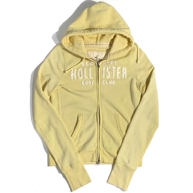 홀리스터 우먼스 라이트 옐로우 후드집업 