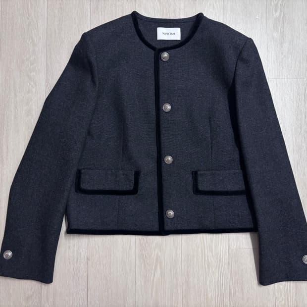 구호플러스 구플 벨벳 라운드 자켓