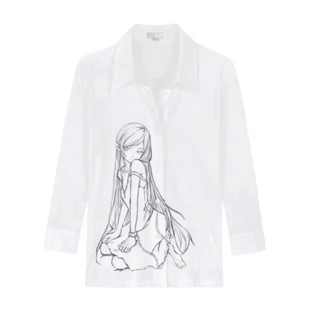 본네 쓰리쿼터 슬리브 셔츠 화이트 1사이즈