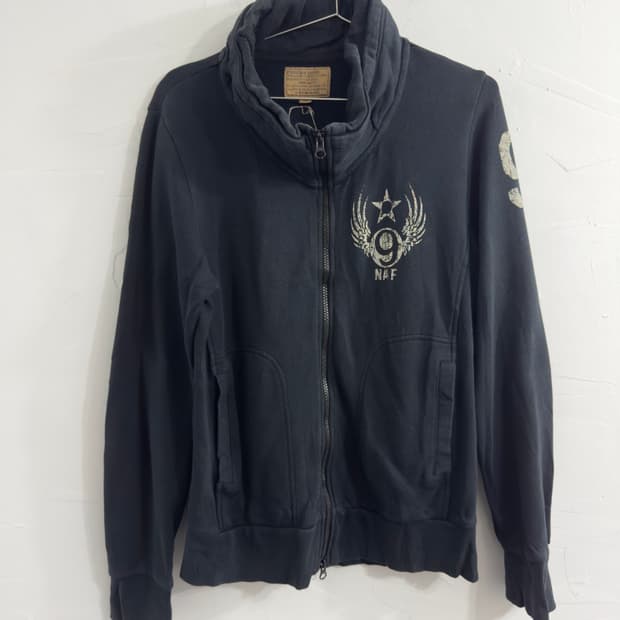 purple&yellow printing twoway zipup