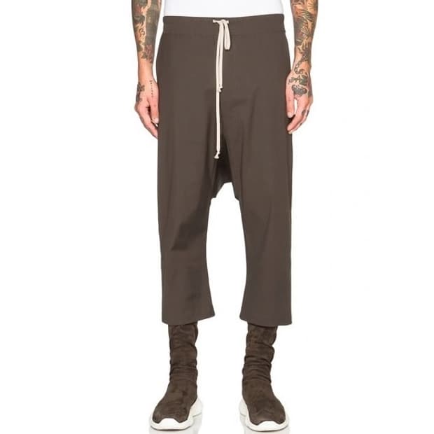 릭오웬스 16SS "CYCLOPS" 드로우스트링 크롭 팬츠 다크 더스트