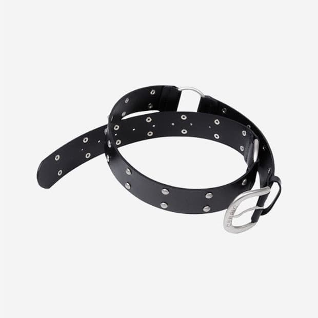 Cerric 세릭 TWO RING RIVET BELT BLACK