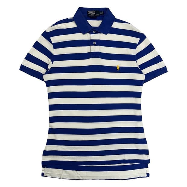 POLO RALPH LAUREN 스트라이프 카라티 블루 M