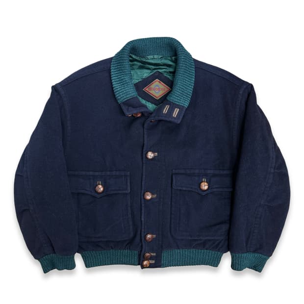 90s HUGO BOSS 울/캐시미어 봄버 자켓 XL