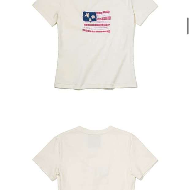 마이네임이즈피터 (W) USA FLAG APPLIQUE T-SHIRT