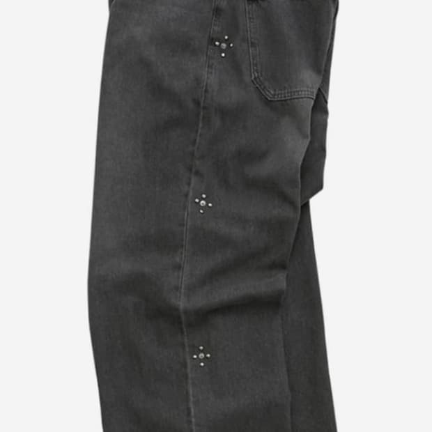 폴리테루 고시마 리벳 데님 워시드 블랙 사이즈3 새상품