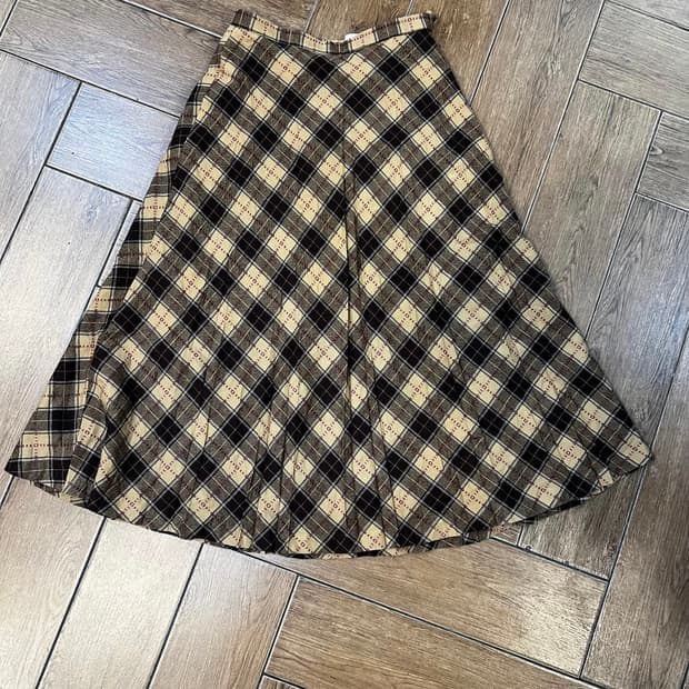 빈티지 체크 스커트