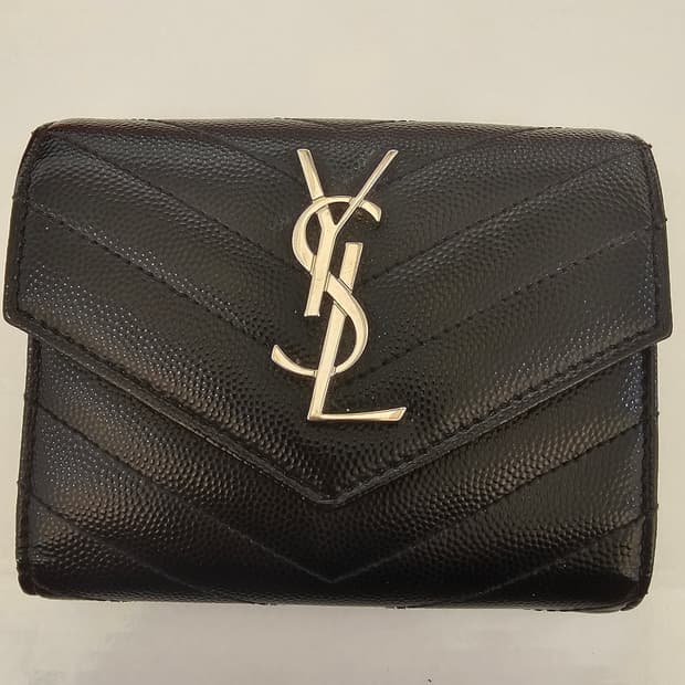 생로랑 마틀라세 반지갑 블랙 은장