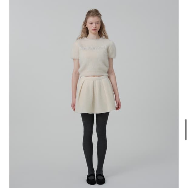 더바넷 Fae 핸드메이드 울 미니 스커트 아이보리