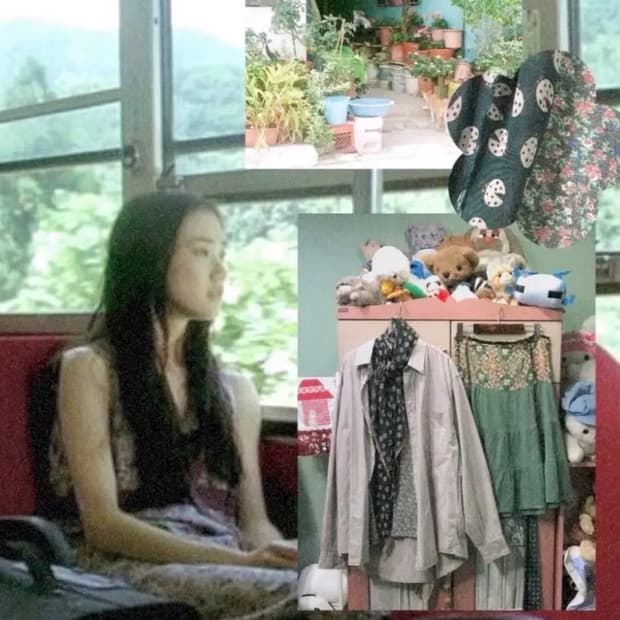 카모메산장 정원 코디세트 무당벌레 스카프 빈티지 모리
