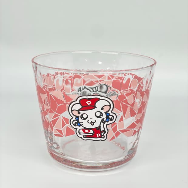Pizza-la hamtaro glass 햄토리 리본 유리컵