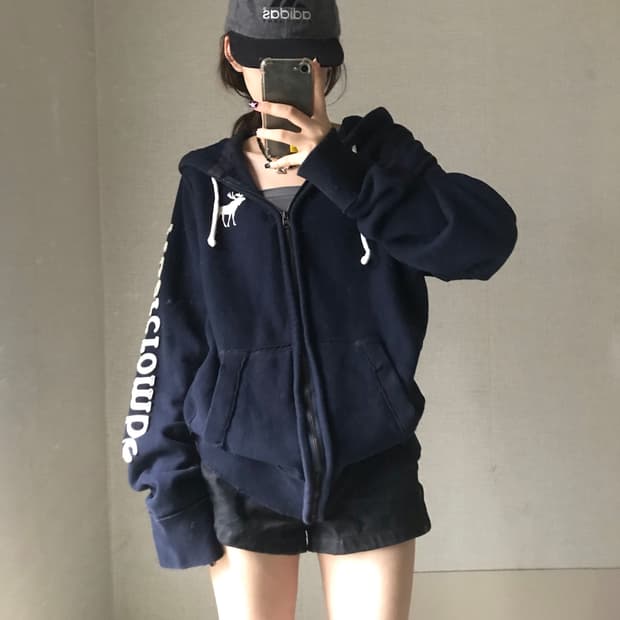 아베크롬비 딥네이비 후드집업