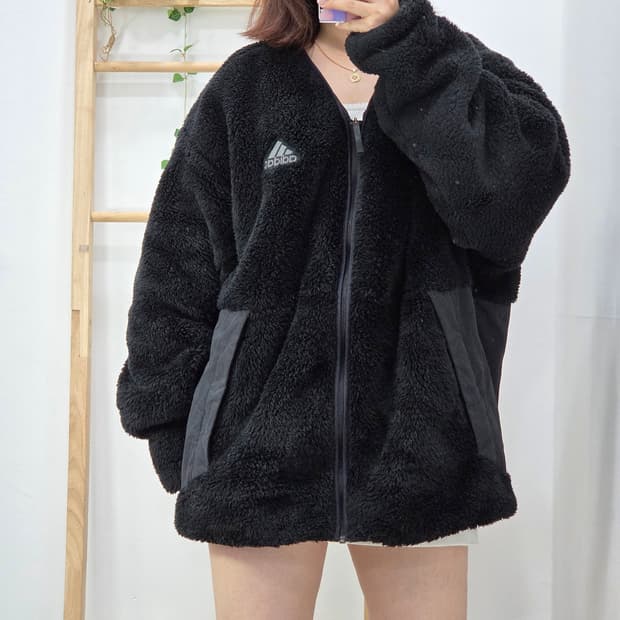 [프립]2XL/아디다스(adidas) 하이브리드 보아 플리스 노카라 재킷