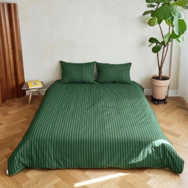 Saytouche 세이투셰 그린 스트라이프 이불커버 S