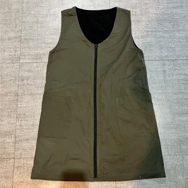 일본빈티지 kaashi 하구미모리걸 아메카지 슬립레이어드원피스 카키