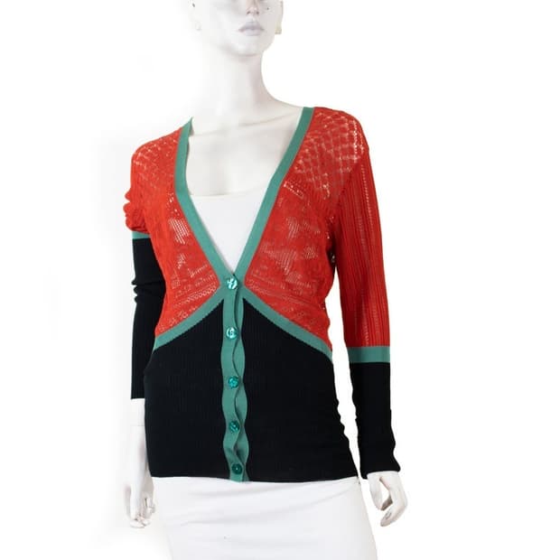 1990s Jean Paul Gaultier 코르셋 메쉬 가디건