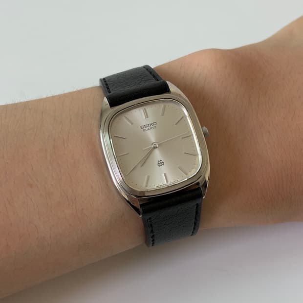 1980s Champagne Dial Square Twin Quartz