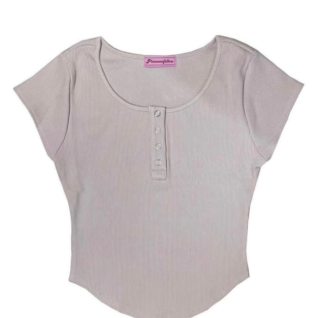Pleasenofollow Jenny snap top Baby pink