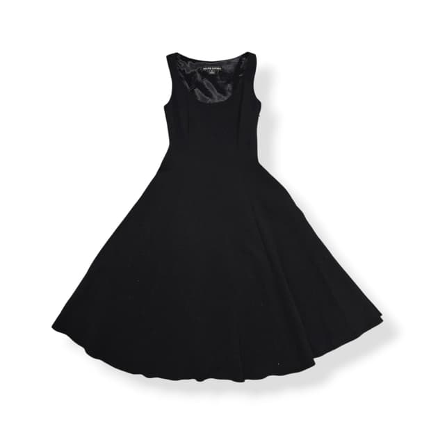 Ralph Lauren 랄프 로렌 블랙 울 민소매 플레어 원피스
