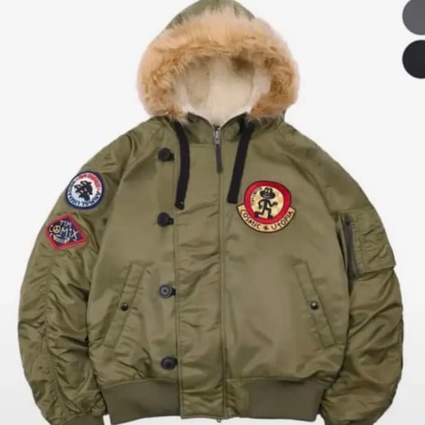 팀코믹스 ma-1 패딩 점퍼 S 카키