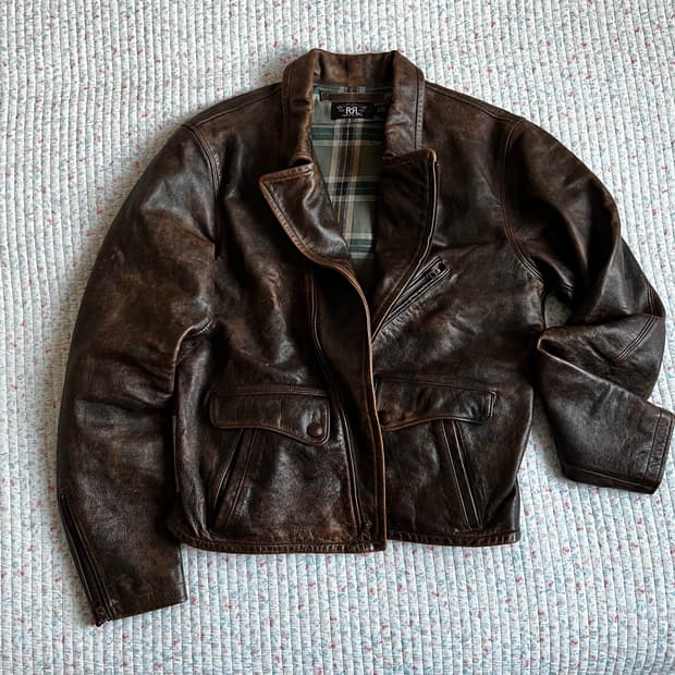 RRL 더블알엘 24ss 더블라이더 딘 모토 레더 가죽 자켓 M