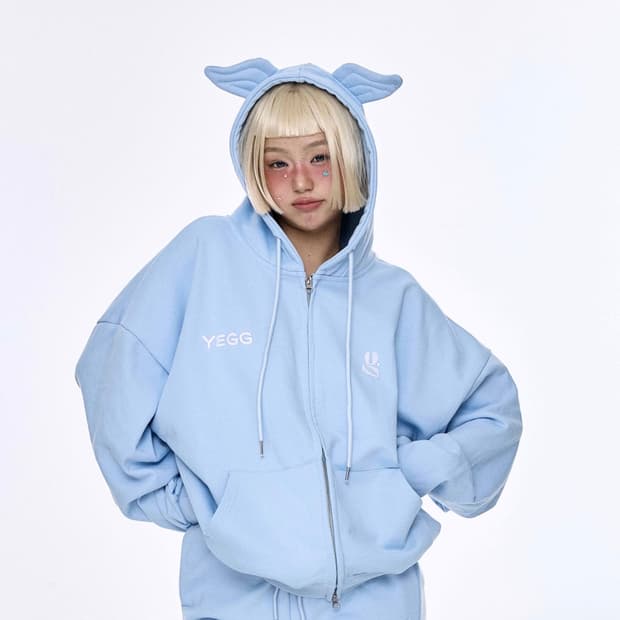 예그 후드집업 / yegg Wing Hoodie Sky blue