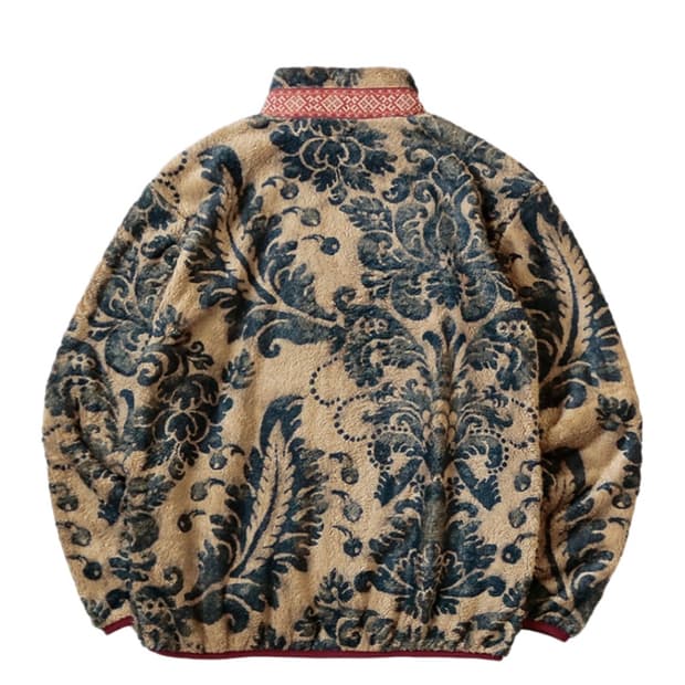 캐피탈 다마스크 패턴 플리스 후리스