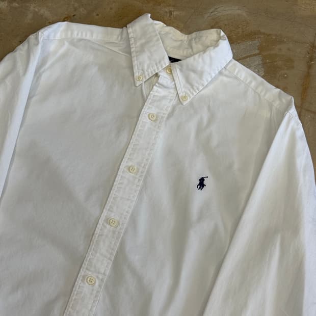 S 폴로랄프로렌 클래식핏 화이트 코튼 셔츠 