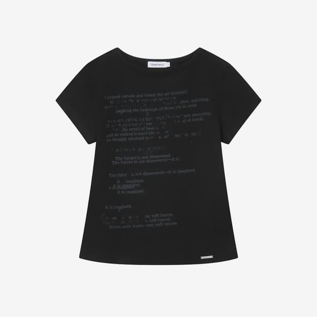 미세키서울 반팔 Blur quote short sleeve BLACK