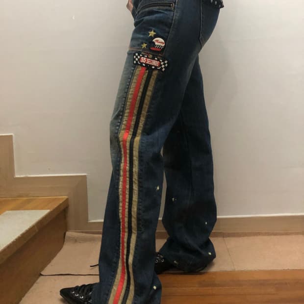 빈티지 EXR 데님 패치 팬츠