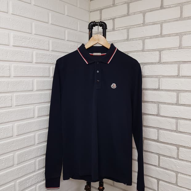 [xl/105/정품] 몽클레어 카라넥 긴팔티 네이비