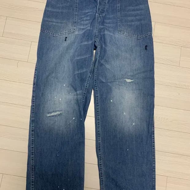 비헤비어 DISTRESSED M35 TROUSER washed blue