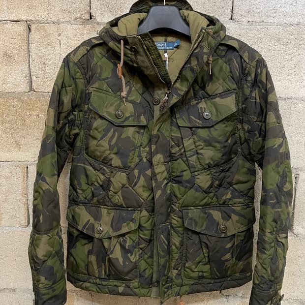 폴로 랄프로렌 카모 후드 퀼팅 자켓