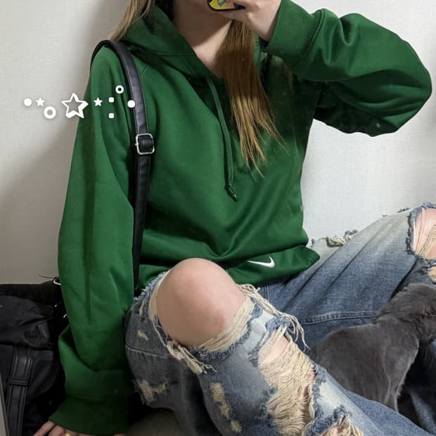 나이키 미들로고 져지 후드