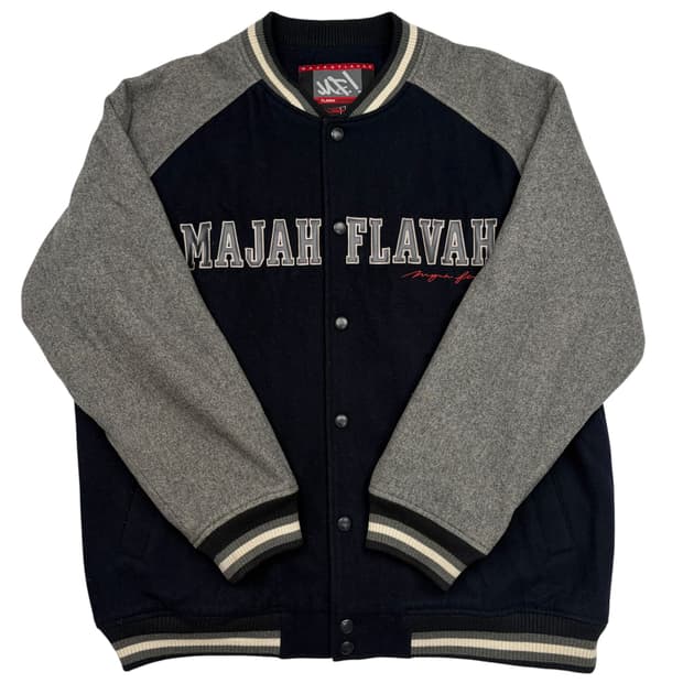 마자플라바 올드스쿨 빅 스펠아웃 울 바시티 자켓 XL