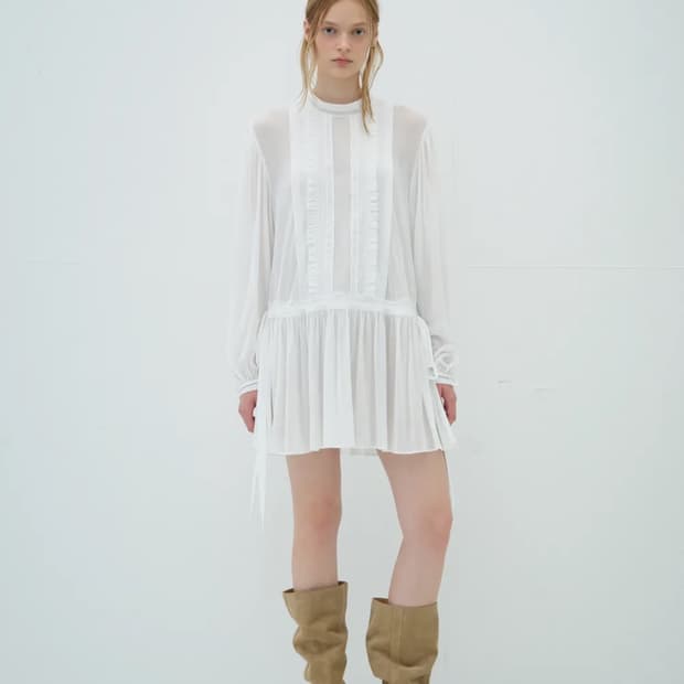 오버듀플레어 FRILL LACE MINI DRESS_WHITE