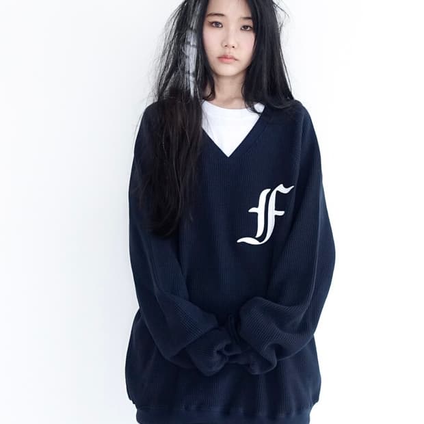 [F.E.E.S] waffle boxy MTM (navy)