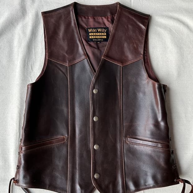 웨스턴 카프스킨 레더 베스트 40