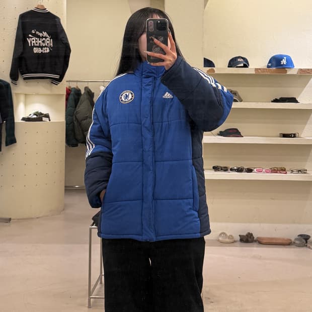 아디다스 첼시FC 패딩 자켓 블루 U966