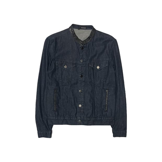The Kooples 더쿠플스 레더 노카라 데님 자켓