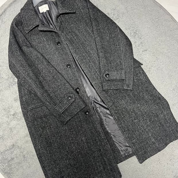 셔터 헤링본 발마칸 코트 L사이즈