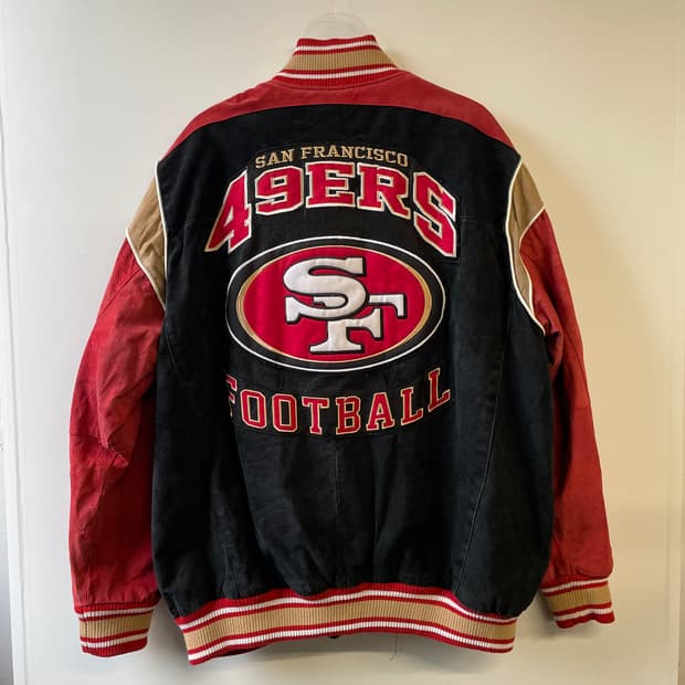 앤에프엘 포티 나이너스 가죽 스웨이드 봄버자켓